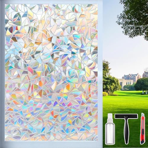 Rainbow Window Privacy Film Decorative (Rainbow / 29.5 Inch * 157.4 Inch)