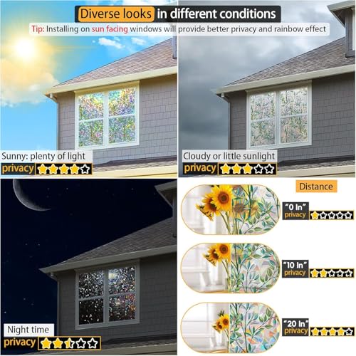 Rainbow Privacy Film with Cutting Line (Rainbow 2.0 / 47.2 Inch * 78.74 Inch)