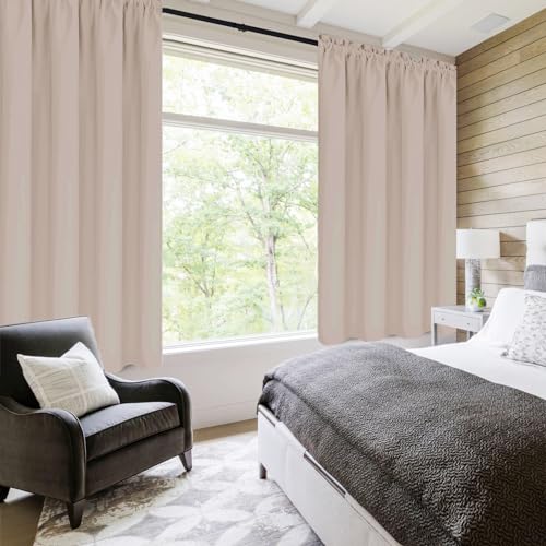 Blackout Curtains for Bedroom Living Room 42 x 54 Inch Long Camel (Camel / 42"W x 54"L (Pack of 2))