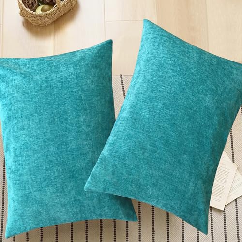 Decorative Standard Throw Pillow Covers 26 X 20 Inches Lake Blue (26" x 20" (Pack of 2) / Lake Blue)