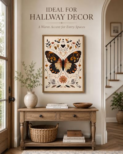 Framed Vintage Butterfly Wall Art (Butterfly-2 / 16"L x 24"W)
