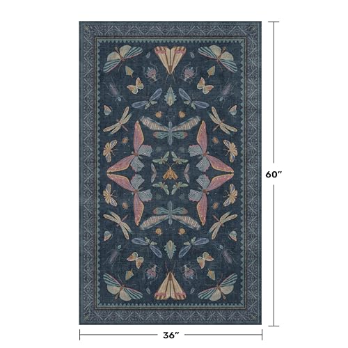 Washable 3x5 Indoor Rugs for Entryway (3' x 5' (Rectangular) / Midnight Blue)
