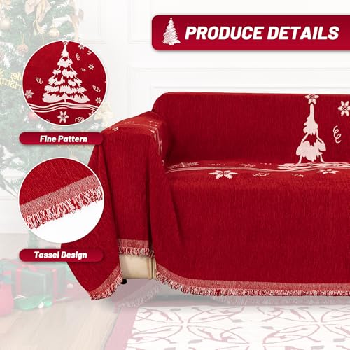 Couch Covers Couch Cover for Dogs Washable Couch Covers for Sectional Sofa Sofa Covers for 3 Cushion Couch Sofa Cover for Living Room Furniture Protector for Pets (71" x 134" / 6# Christmas)