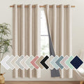 Cream Bedroom Full Blackout Linen Curtain Panels Set of 2 (52"W x 72"L (Pack of 2) / Cream)