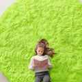 Lime Green Round Rugs for Bedroom (9 Ft Round / Lime Green)