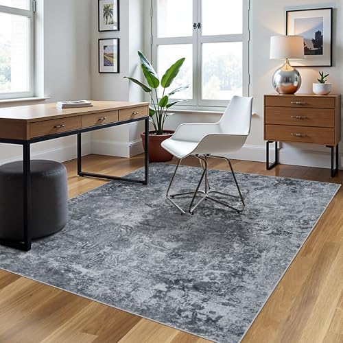4x6 Area Rugs for Living Room Washable Bedroom Dining Room Black (Black / 4' x 6' (Rectangular))
