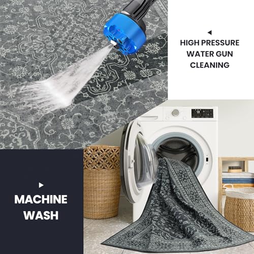 8x10 Washable Area Rugs for Living Room (8' x 10' (Rectangular) / Black-white)