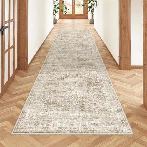 2x7 Runner Rug Non Slip (Brown/Ivory / 2' x 7' (Runner))