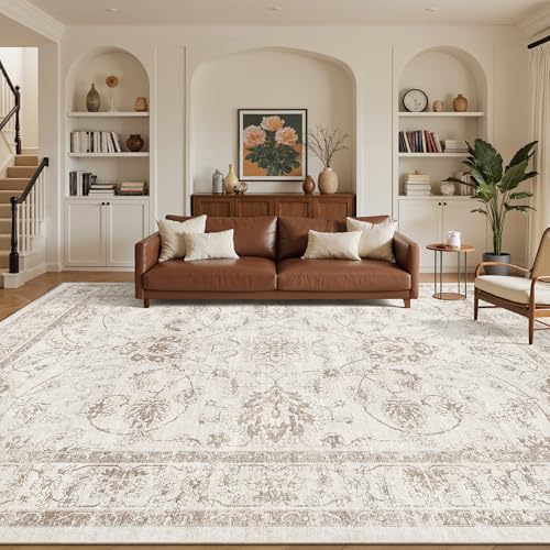 9x12 Area Rugs for Living Room (Brown/Ivory / 9' x 12' (Rectangular))