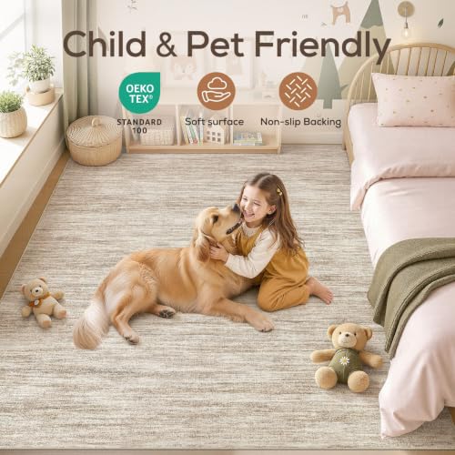 Boho 5x7 Area Rug Living Room Rugs Machine Washable Dark Brown (A-dark Brown / 5' x 7' (Rectangular))