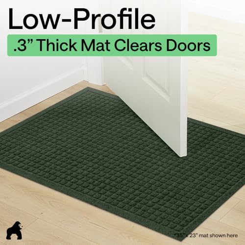 HydroABSORB Door Mat for Indoor Outdoor Use (Green / 35" X 23")