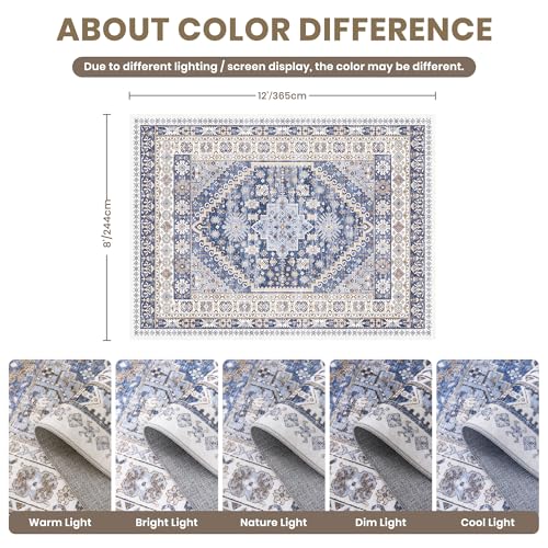 8x12 Area Rugs for Living Room (Blue/Beige / 8' x 12' (Rectangular))