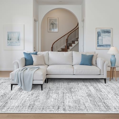 Washable Hallway Runner Rug 4x10 Kitchen Entry Rugs Non (Grey / 4' x 10' (Runner))