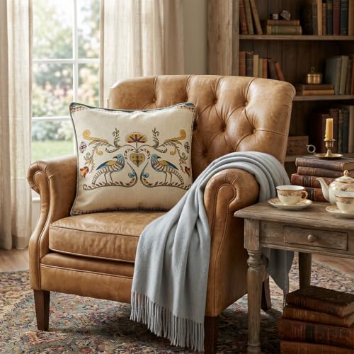 Vintage Linen Throw Pillow Cover (18" x 18" (Pack of 2) / Wensel C)
