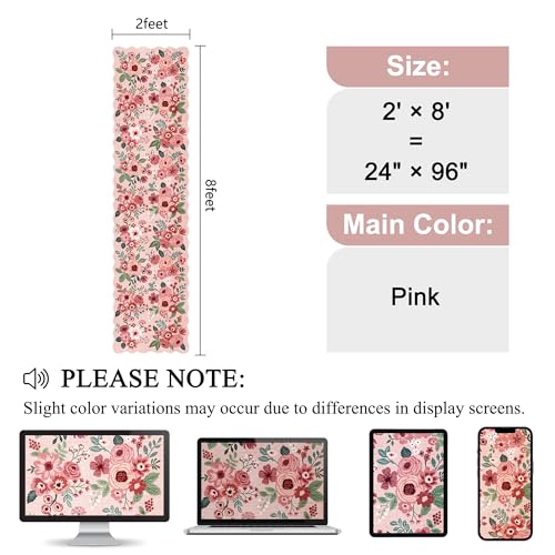 2x8 Washable Runner Rug (Pink (Big) / 2' x 8' (Rectangular))