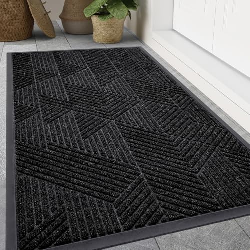 Front Door Mat Outside Entrance (Black / 71" X 47")
