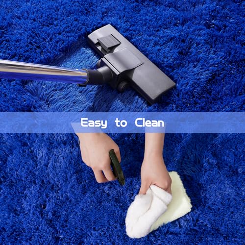 Fluffy Small Rug for Bedroom 2x3 (Royal Blue / 2' x 3' (Rectangular))