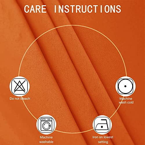 Orange Blackout Curtains 38 x 63 Inch Length (Orange / 38"W x 63"L (Pack of 2))