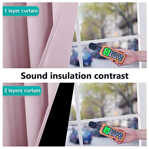 100% Blackout Curtains 45 inches Long (Lavender Pink / 52"W x 45"L (Pack of 2))