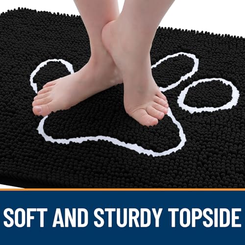 Dog Door Mat for Muddy Paws 47x24 (Black / 47" X 24")