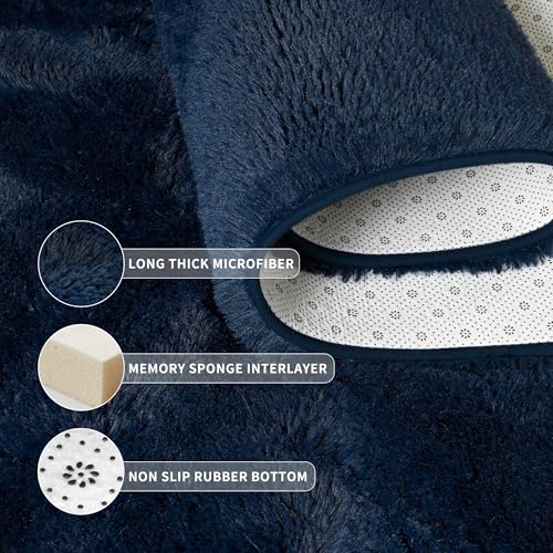 5x8 Soft Fluffy Navy Blue Area Rugs for Living Room Bedroom (Navy Blue / 5' X 8' (Rectangular))