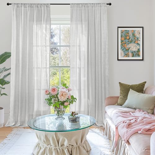 Light Grey Linen Curtains 80 Inch Length for Living Room (Light Grey / 52"W x 80"L (Pack of 2))