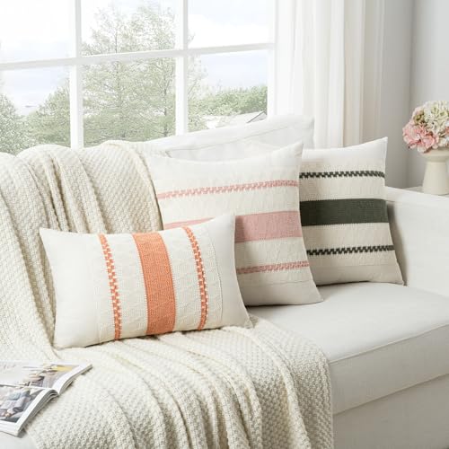 Set of 1 Boho Pink Decorative Throw Pillow Cover 16x16 Inch for Couch Bed Sofa (16" x 16" (Pack of 1) / Pink)