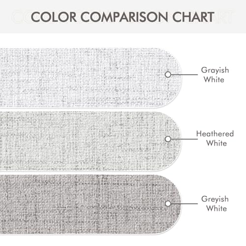 100% Blackout Linen Curtains for Bedroom 52x120 Inches Grayish White (Grayish White / 52"W x 120"L (Pack of 2))