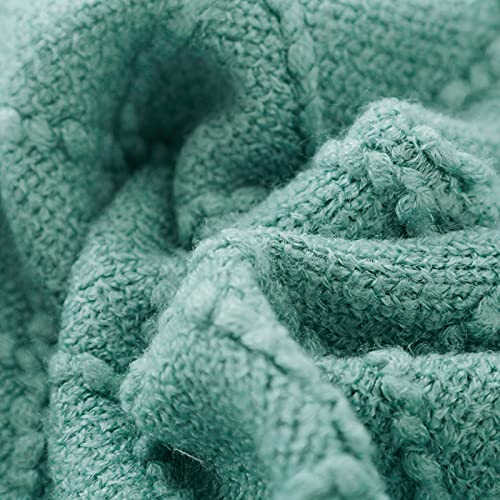 Dark Cyan Throw Blanket 60x80 Inch Knitted Soft Throw Sofa Blanket (Dark Cyan / 60"x80")