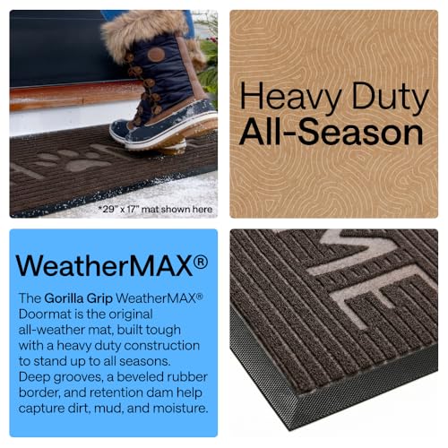 WeatherMAX Door Mat (Espresso Home Paw / 35" x 23")