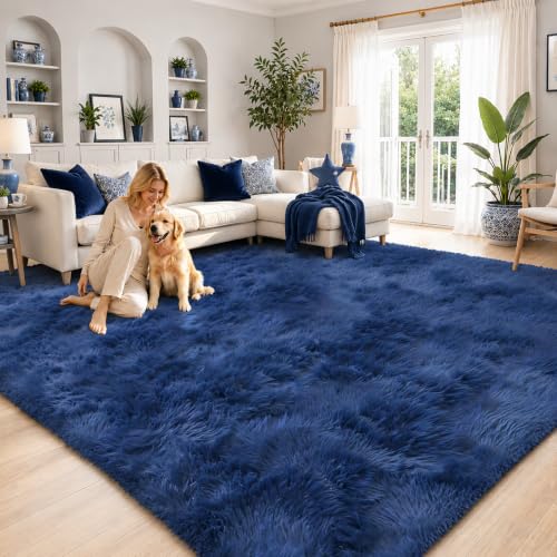 5x8 Royal Blue Shag Area Rug for Living Room (Royal Blue / 5' x 8' (Rectangular))