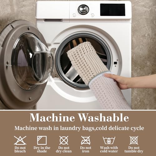 Waffle Bath Mat for Bathroom Non Slip Bathroom Rugs 17x24 Pale Beige (Pale Beige / 17" X 24")