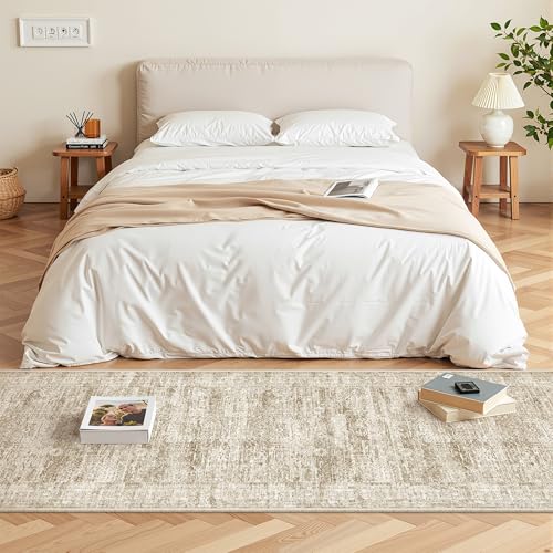 2x6 Runner Rug Non Slip (Brown/Ivory / 2' x 6' (Runner))
