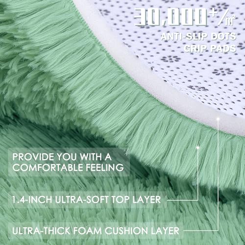 5x8 Machine Washable Large Area Rugs for Living Room (5x8 Ft / Mint Green)