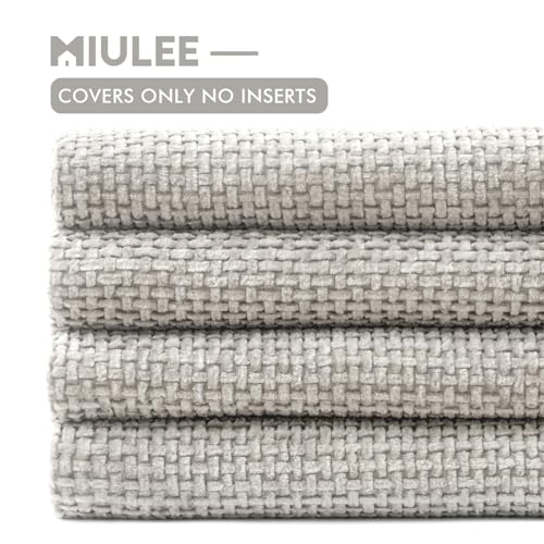 Soft Decorative Chenille Pillow Covers Light Gray 20x20 Pack of 4 (20" x 20" (Pack of 4) / Light Gray)