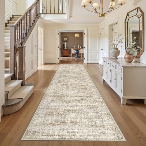 3x12 Runner Rug Non Slip (Brown/Ivory / 3' x 12' (Runner))