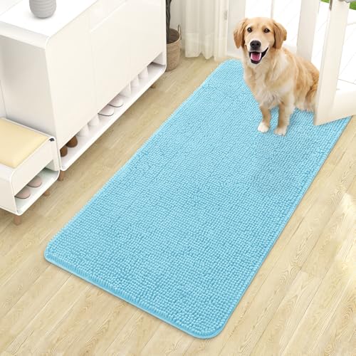 Dog Door Mat for Muddy Paws 44x24 (Blue / 44" X 24")