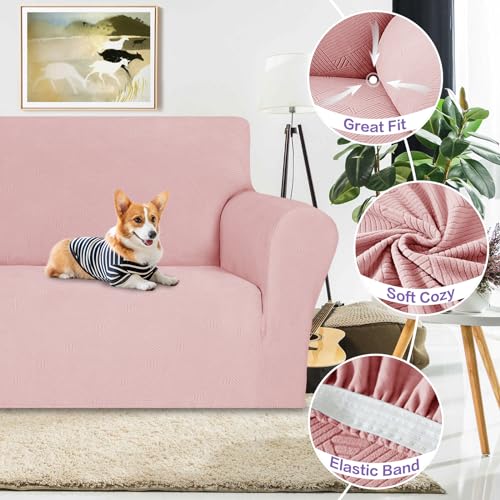 Super Stretch Loveseat Covers (- Rose / Medium (57"-70"))