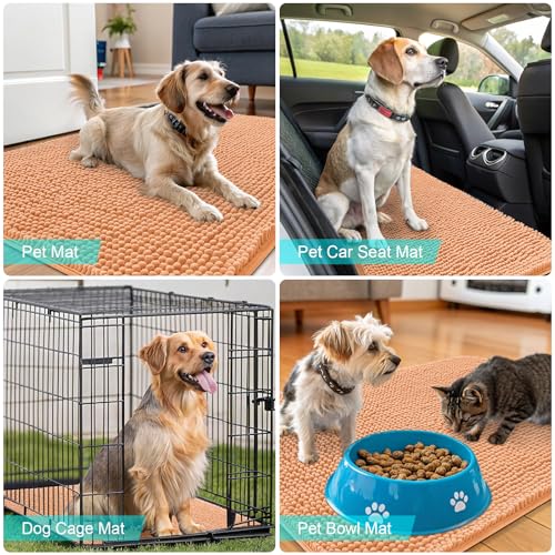 Dog Door Mat for Muddy Paws 59x35 (Orange / 59" X 35")