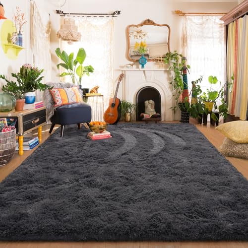 Premium Soft Area Rug 4x5.3 Feet (4' x 5'3" (Rectangular) / Dark Grey)