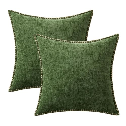 Decorative Euro Sham Pillow Covers 26x26 Inch Forest Green 2 Pack (Forest Green / 26" x 26" (Pack of 2))