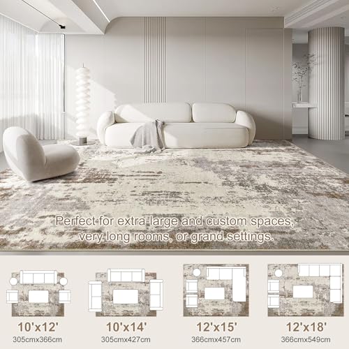 10x14 Washable Area Rug (Brown/Grey/Beige / 10' x 12' (Rectangular))