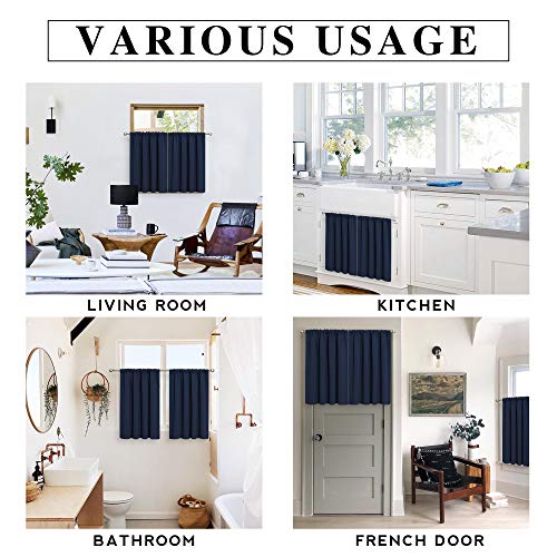 RV Curtains for Camper Windows (Navy Blue / 34"W x 24"L (Pack of 2))