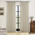 90 Inch Beige Flax Linen Curtains Pinch Pleated 2 Panels Set (Linen / 40"W x 90"L (Pack of 2))