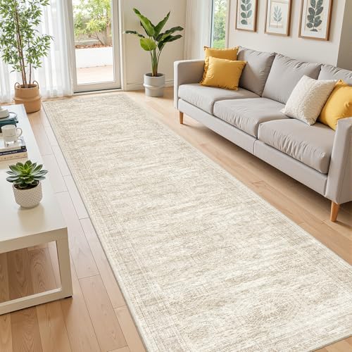 2x12 Runner Rug Non Slip (Beige/Ivory / 2' x 12' (Runner))