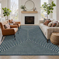 Washable 5x7 Area Rugs for Living Room Modern Abstract Rug (Prussian Blue / 5' x 7' (Rectangular))