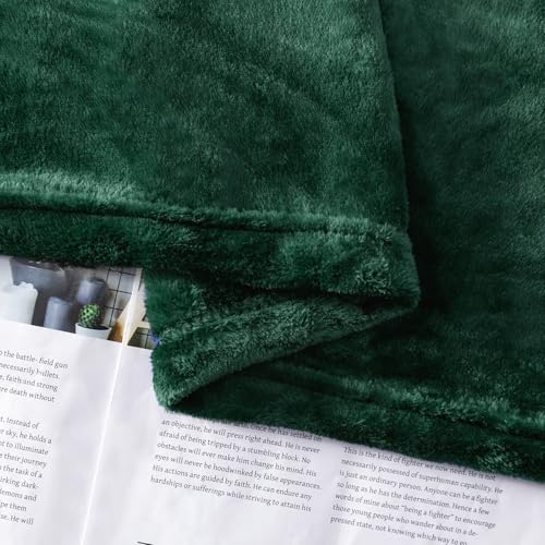 Forest Green Fleece Plush Throw Blanket 50"x70"for Couch Fuzzy Cozy Flannel (Green / Throw XL(50"×70"))