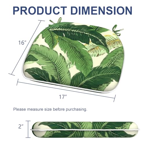 Outdoor Chair Cushions Set of 2 (2 Count / Swaying Palms Green)