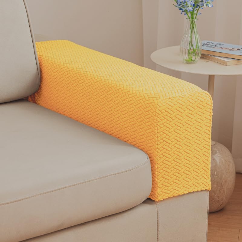 Soothing Home Sofa Covers (Yellow / Arm Rest Covers 2pcs)