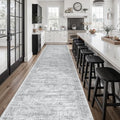 Washable Hallway Runner Rug 3x14 Kitchen Entry Rugs Non (Grey / 3' x 14' (Runner))